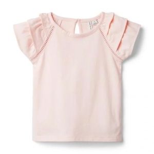 Janie and Jack Pink Dogwood Tiered Ruffle Sleeve Top 3-6M, 6-12M, 12-18M